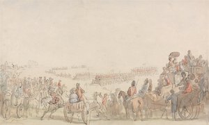 ウィンブルドンコモンの軽馬ボランティアのレビュー 作： Thomas Rowlandson